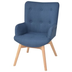 vidaXL Sessel mit Fußhocker Blau Stoff 