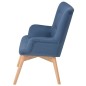 vidaXL Sessel mit Fußhocker Blau Stoff vidaXL Sessel mit Fußhocker Blau Stoff