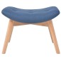vidaXL Sessel mit Fußhocker Blau Stoff vidaXL Sessel mit Fußhocker Blau Stoff