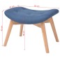 vidaXL Sessel mit Fußhocker Blau Stoff vidaXL Sessel mit Fußhocker Blau Stoff