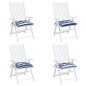 vidaXL Stuhlkissen 4Stk. Blau & Weiß Gestreift 50x50x7cm Oxford-Gewebe vidaXL Stuhlkissen 4Stk. Blau & Weiß Gestreift 50x50x7cm Oxford-Gewebe