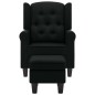 vidaXL Sessel mit Fußhocker Schwarz Stoff vidaXL Sessel mit Fußhocker Schwarz Stoff