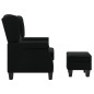vidaXL Sessel mit Fußhocker Schwarz Stoff vidaXL Sessel mit Fußhocker Schwarz Stoff