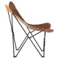 vidaXL Butterfly-Sessel Klappbar Braun Echtleder vidaXL Butterfly-Sessel Klappbar Braun Echtleder
