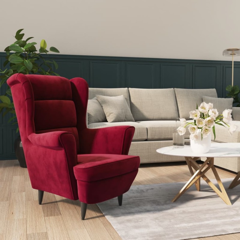 vidaXL Sessel Weinrot Samt vidaXL Sessel Weinrot Samt