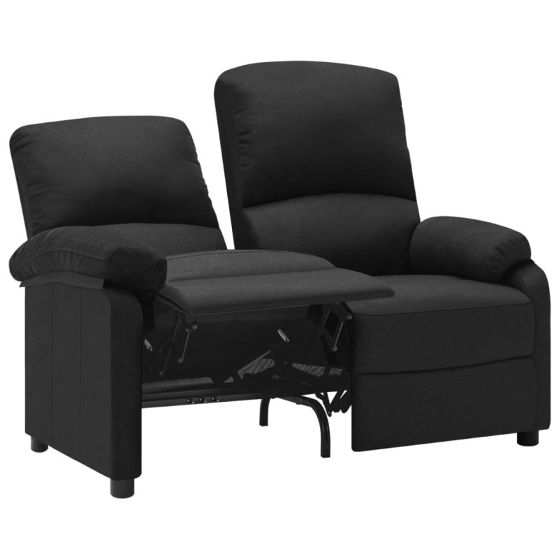 vidaXL 2-Sitzer-Sofa Verstellbar Schwarz Stoff vidaXL 2-Sitzer-Sofa Verstellbar Schwarz Stoff