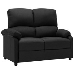 vidaXL 2-Sitzer-Sofa Verstellbar Schwarz Stoff 