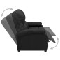 vidaXL 2-Sitzer-Sofa Verstellbar Schwarz Stoff vidaXL 2-Sitzer-Sofa Verstellbar Schwarz Stoff