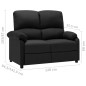 vidaXL 2-Sitzer-Sofa Verstellbar Schwarz Stoff vidaXL 2-Sitzer-Sofa Verstellbar Schwarz Stoff