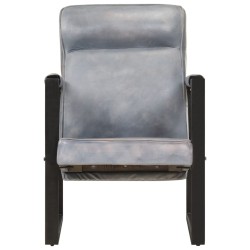 vidaXL Sessel 60x75x90 cm Grau Echtes Ziegenleder