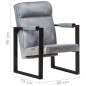 vidaXL Sessel 60x75x90 cm Grau Echtes Ziegenleder vidaXL Sessel 60x75x90 cm Grau Echtes Ziegenleder