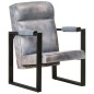 vidaXL Sessel 60x75x90 cm Grau Echtes Ziegenleder vidaXL Sessel 60x75x90 cm Grau Echtes Ziegenleder