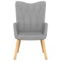 vidaXL Relaxsessel mit Hocker Hellgrau Stoff vidaXL Relaxsessel mit Hocker Hellgrau Stoff