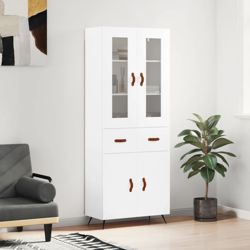 Highboard Weiß 69,5x34x180 cm Holzwerkstoff Highboard Weiß 69,5x34x180 cm Holzwerkstoff