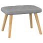 vidaXL Relaxsessel mit Hocker Hellgrau Stoff vidaXL Relaxsessel mit Hocker Hellgrau Stoff