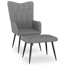 vidaXL Relaxsessel mit Hocker Dunkelgrau Stoff