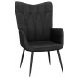 vidaXL Relaxsessel mit Hocker Schwarz Stoff vidaXL Relaxsessel mit Hocker Schwarz Stoff