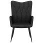 vidaXL Relaxsessel mit Hocker Schwarz Stoff vidaXL Relaxsessel mit Hocker Schwarz Stoff