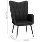 vidaXL Relaxsessel mit Hocker Schwarz Stoff vidaXL Relaxsessel mit Hocker Schwarz Stoff