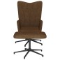 vidaXL Relaxsessel mit Hocker Braun Stoff vidaXL Relaxsessel mit Hocker Braun Stoff