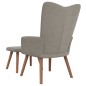 vidaXL Relaxsessel mit Hocker Hellgrau Samt vidaXL Relaxsessel mit Hocker Hellgrau Samt