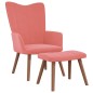 vidaXL Relaxsessel mit Hocker Rosa Samt vidaXL Relaxsessel mit Hocker Rosa Samt