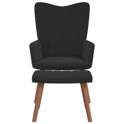 vidaXL Relaxsessel mit Hocker Schwarz Samt