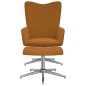 vidaXL Relaxsessel mit Hocker Braun Samt vidaXL Relaxsessel mit Hocker Braun Samt