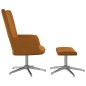vidaXL Relaxsessel mit Hocker Braun Samt vidaXL Relaxsessel mit Hocker Braun Samt