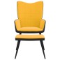 vidaXL Relaxsessel mit Hocker Senfgelb Samt und PVC vidaXL Relaxsessel mit Hocker Senfgelb Samt und PVC