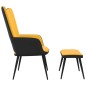 vidaXL Relaxsessel mit Hocker Senfgelb Samt und PVC vidaXL Relaxsessel mit Hocker Senfgelb Samt und PVC
