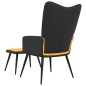 vidaXL Relaxsessel mit Hocker Senfgelb Samt und PVC vidaXL Relaxsessel mit Hocker Senfgelb Samt und PVC