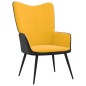 vidaXL Relaxsessel mit Hocker Senfgelb Samt und PVC vidaXL Relaxsessel mit Hocker Senfgelb Samt und PVC