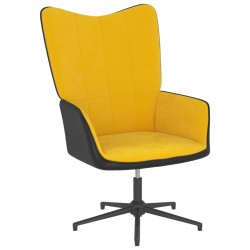 vidaXL Relaxsessel Senfgelb Samt und PVC