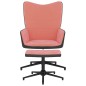 vidaXL Relaxsessel mit Hocker Rosa Samt und PVC vidaXL Relaxsessel mit Hocker Rosa Samt und PVC