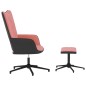 vidaXL Relaxsessel mit Hocker Rosa Samt und PVC vidaXL Relaxsessel mit Hocker Rosa Samt und PVC