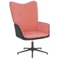 vidaXL Relaxsessel mit Hocker Rosa Samt und PVC vidaXL Relaxsessel mit Hocker Rosa Samt und PVC