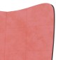 vidaXL Relaxsessel mit Hocker Rosa Samt und PVC vidaXL Relaxsessel mit Hocker Rosa Samt und PVC