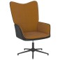 vidaXL Relaxsessel mit Hocker Braun Samt und PVC vidaXL Relaxsessel mit Hocker Braun Samt und PVC