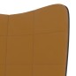 vidaXL Relaxsessel mit Hocker Braun Samt und PVC vidaXL Relaxsessel mit Hocker Braun Samt und PVC