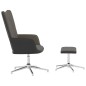 vidaXL Relaxsessel mit Hocker Dunkelgrau Samt und PVC vidaXL Relaxsessel mit Hocker Dunkelgrau Samt und PVC