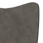 vidaXL Relaxsessel mit Hocker Dunkelgrau Samt und PVC vidaXL Relaxsessel mit Hocker Dunkelgrau Samt und PVC