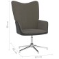 vidaXL Relaxsessel mit Hocker Dunkelgrau Samt und PVC vidaXL Relaxsessel mit Hocker Dunkelgrau Samt und PVC
