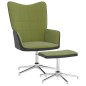 vidaXL Relaxsessel mit Hocker Hellgrün Samt und PVC vidaXL Relaxsessel mit Hocker Hellgrün Samt und PVC