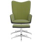 vidaXL Relaxsessel mit Hocker Hellgrün Samt und PVC vidaXL Relaxsessel mit Hocker Hellgrün Samt und PVC