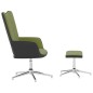 vidaXL Relaxsessel mit Hocker Hellgrün Samt und PVC vidaXL Relaxsessel mit Hocker Hellgrün Samt und PVC