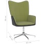 vidaXL Relaxsessel mit Hocker Hellgrün Samt und PVC vidaXL Relaxsessel mit Hocker Hellgrün Samt und PVC