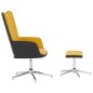 vidaXL Relaxsessel mit Hocker Senfgelb Samt und PVC vidaXL Relaxsessel mit Hocker Senfgelb Samt und PVC