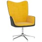 vidaXL Relaxsessel mit Hocker Senfgelb Samt und PVC vidaXL Relaxsessel mit Hocker Senfgelb Samt und PVC