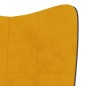 vidaXL Relaxsessel mit Hocker Senfgelb Samt und PVC vidaXL Relaxsessel mit Hocker Senfgelb Samt und PVC